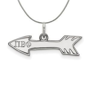 Sterling Silver Pi Beta Phi XS (Tiny) Pendant Necklace - 18 Inch